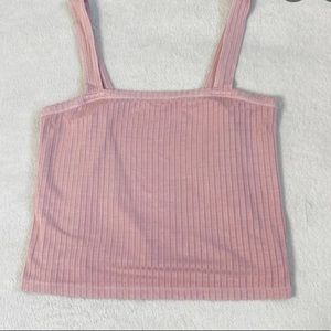 American Eagle Soft & Sexy Ribbed Pink Crop Top